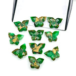 Load image into Gallery viewer, Green Mohave Copper Turquoise Butterfly Shape Beads, Turquoise Butterfly, Faceted Butterfly Gemstone, Green Turquoise Carving Beads 14x10 MM