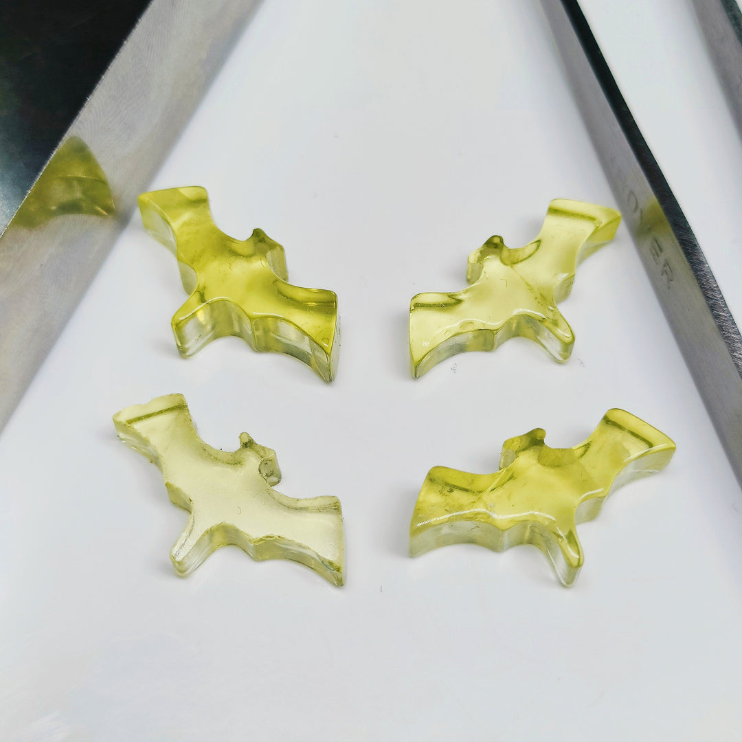 2,3,4,5 Pcs Natural Lemon Quartz Hand Carved Bat Shape, Bat Shape Gemstone For Jewellery, Bat Shape Gemstone, 20X10 mm