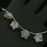 Load image into Gallery viewer, Flashy Labradorite Flower Shape Carving Gemstone Beads, Flower Shape Hand Carved Jewelry Making Charm Beads, 15 MM Flower Shape Gemstones
