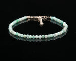 Load image into Gallery viewer, Natural Amazonite Beaded Bracelet, Amazonite Faceted Round Beads Bracelet, Gift For Her, 3 MM Beads Bracelet, 925 Silver Bracelet For Her
