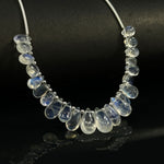 Load image into Gallery viewer, AAA Quality Flashy Rainbow Moonstone Smooth Pear Beads, 4 inch strand, Natural Blue Flash Rainbow Moonstone Pear Beads, 4X6 - 8X10 MM