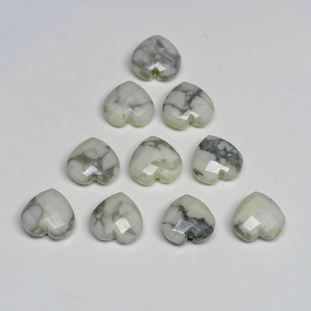 5,6,7,8,9,10 Pcs 100% Natural Dendrite Opal Heart Shape Faceted Briolettes , Faceted Gemstone, Gemstone Beads For Jewellery making , 10 mm