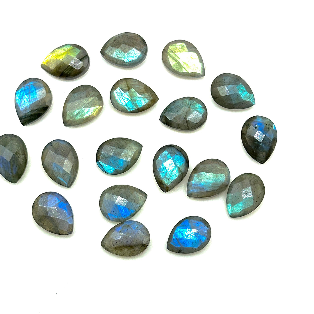 Flashy Labradorite Faceted Pear Shape Beads, Blue Fire AAA+ Quality Beads, 9X12 MM Briolette's Beads, Matched Pairs, Jewelry Making Beads