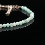 Load image into Gallery viewer, Natural Amazonite Beaded Bracelet, Amazonite Faceted Round Beads Bracelet, Gift For Her, 3 MM Beads Bracelet, 925 Silver Bracelet For Her