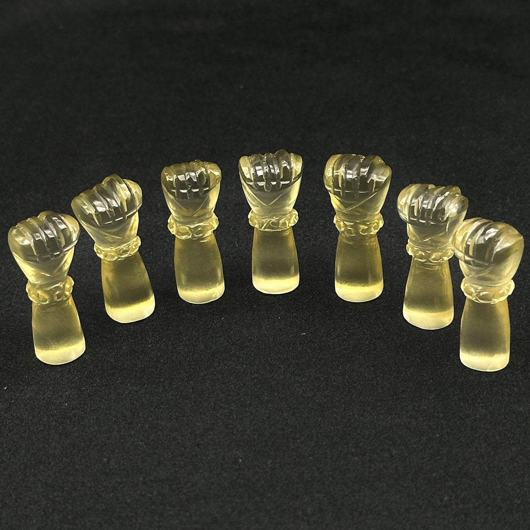 Natural Lemon Quartz Hand Shape Carving, Lemon Quartz Punch Shape Stone, 27 MM Loose Hand Fist Charm For Jewelry Making, Hamsa Charms