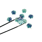 Load image into Gallery viewer, Superb Multi Fluorite Flower Shape Gemstone, AAA Natural Fluorite Flower Carving, Hand Carved Mini Flower Charm for Jewelry, 12 MM