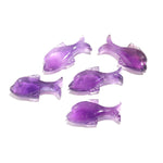 Load image into Gallery viewer, Genuine Amethyst Dolphin Shape Carvings, Purple Amethyst Fish Shape Beads, Jewelry Making Fish Charms, 28 MM