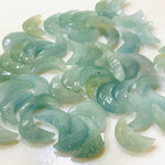 Load image into Gallery viewer, 2,3,4,5 Pcs Natural Aquamarine Hand Carved Moon Shape Briolettes, Carved Moon Shape Gemstone For Jewellery, Moon Shape Briolettes 17mm