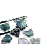 Load image into Gallery viewer, Multi Fluorite Butterfly Shape Beads, Faceted Carving Gemstone Beads, Multi Fluorite Animal Carving Beads For Jewelry, Charms Beads 14x10 MM