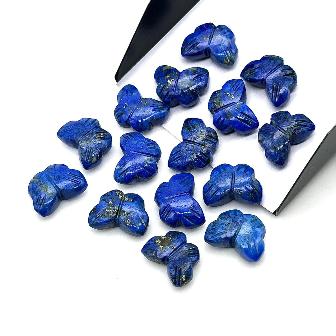 Natural Lapis Lazuli Butterfly Shape Beads, Blue Lapis Hand Carved Butterfly Briolettes, Gemstone Carving Beads, 13 MM Mini Butterfly Charms