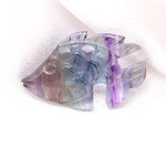 Load image into Gallery viewer, Natural Fluorite Hand Carved Deep See Fish, Multi Fluorite Fish for Jewelry Making, 21X33 MM