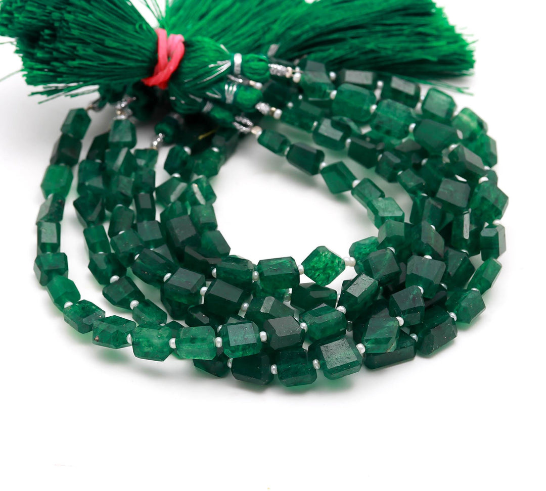 Natural Green Aventurine Nuggets Shape Beads, Aventurine Tumble Shape Gemstone Beads, 6X8-7-9MM, 8" Faceted Jewelry Making Loose Beads