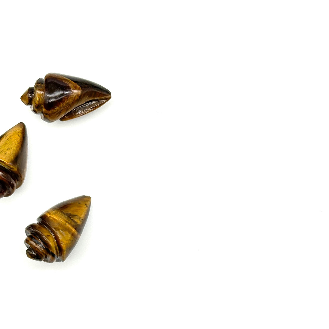 Natural Tiger Eye Conch/Snail Shell Shape Carving, Brown Tiger Eye Hand Carved Shell Shape Gemstone Bead, 18X10 mm Healing Stone Loose Shell