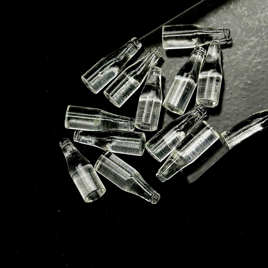 Natural Crystal Quartz Mini Bottle Carving Beads, Bottle Shape Hand Carved Gemstone, Jewelry Making Charms, 7X21 MM Miniature Carvings