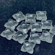 2,3,4,5 Pcs Natural Crystal Quartz Carved Flower Shape Gemstone - 12 mm Clear Crystal Quartz Handmade Flowers Shape Fancy Carving