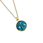 Load image into Gallery viewer, Flashy Carved Labradorite Face Pendant, AAA Natural Labradorite Chakra Necklace For Her, 18 mm Face Charm, Birthday Gift For Women's