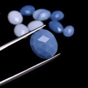 2 pcs A-one Quality Owyhee Blue Opal freeform Rosecut, faceted rosecut, gemstone for jewelry, jewelry making rosecut 11X9 14X11 mm