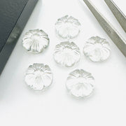 1,2,3,4 pcs  Natural Crystal Quartz Flower Shape Carved Gemstone, Flower Shape Carving, Carved Gemstone For Jewellery 15 mm