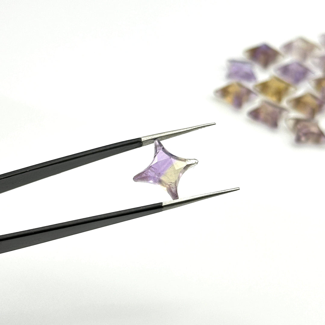Natural Ametrine Ninja Star Shape Carving Beads, Fancy Star Shape Gemstone Beads, 11X15 MM Jewelry Making Star Shape Briolettes Loose Beads