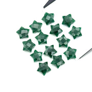 Natural Green Aventurine Carved Star Shape Beads, Breen Aventurine Faceted Star Briolette's, Loose Star Charm Beads, 10 MM Wholesale Beads