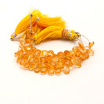Load image into Gallery viewer, Natural Citrine Faceted Pear Shape Beads, 4-inch strand, AAA Yellow Citrine Pear Briolettes, 8-12 MM Citrine Teardrop Beads, Pear Beads