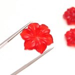 Load image into Gallery viewer, Natural Carnelian Flower Shape Gemstone, Flower Shape Carving, Hand Carved Orange Carnelian Flower, 18 MM, Floral Carved Beads For Jewelry