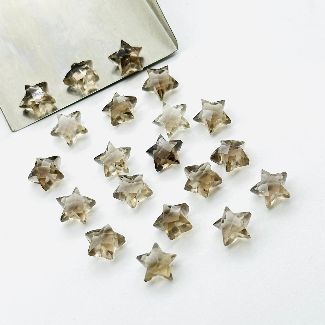 Natural Smokey Quartz Stars Shape Briolettes, AAA Brown Smokey Quartz Star Shape Beads, Jewelry Making Loose Gemstones, 6 MM Mini Star Charm