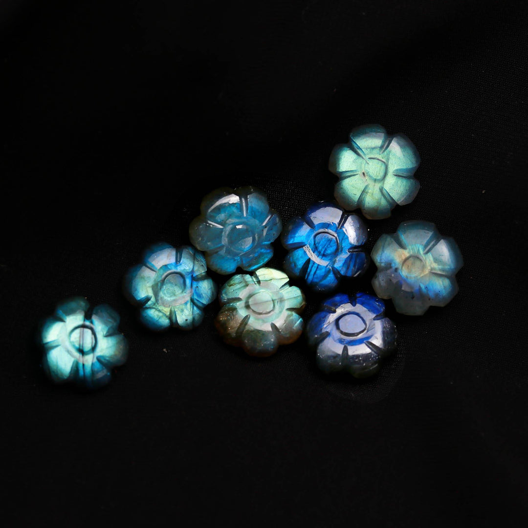 Flashy Natural Labradorite Flower Shape Beads, AAA+ Labradorite Flower Shape Charms for Jewelry, 12 MM Loose Gemstones