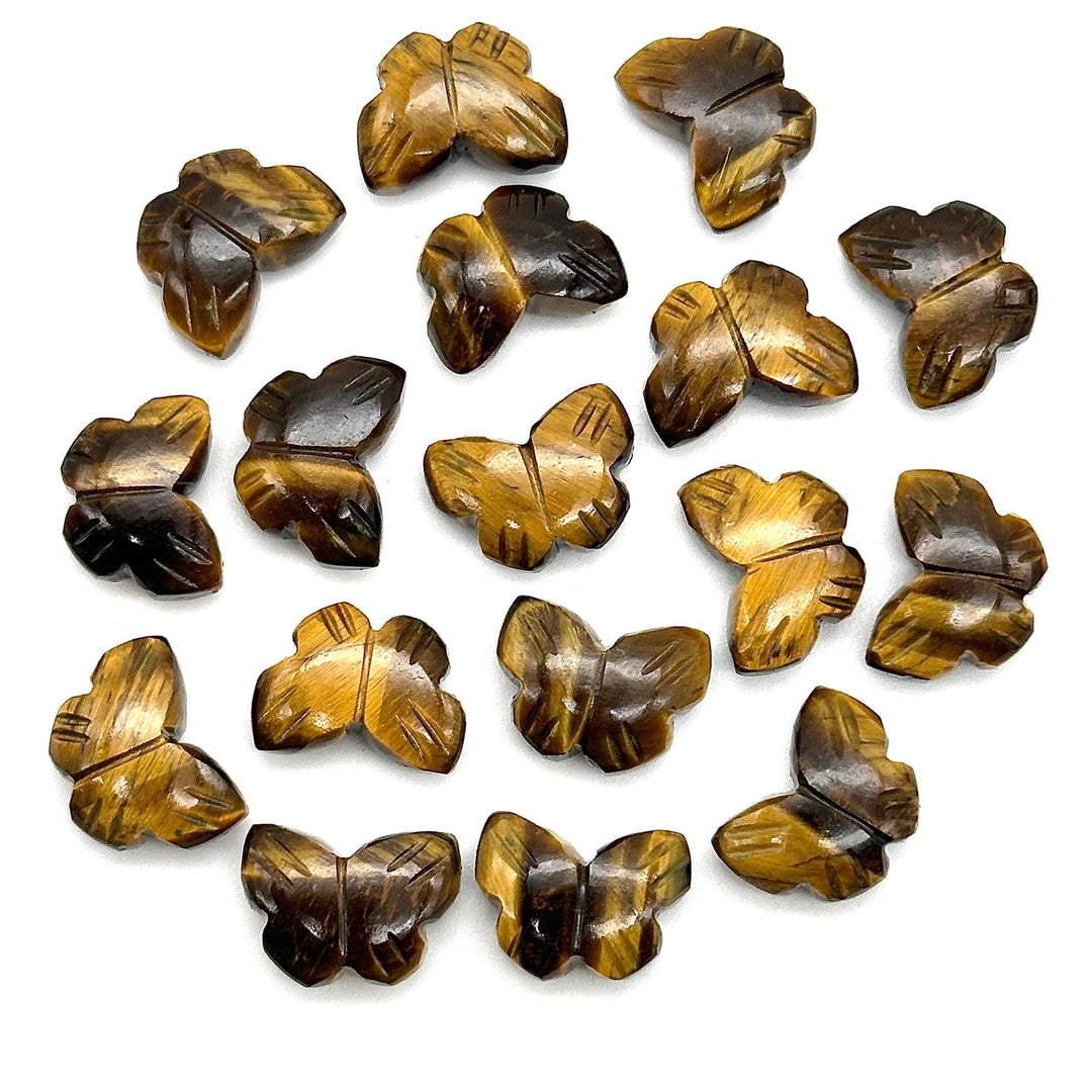 Natural Tiger Eye Shape Beads, AAA Tiger Eye Hand Carved Butterfly Briolettes, Gemstone Carvings, 13 MM Mini Butterfly Charm
