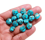 Load image into Gallery viewer, AAA Copper Turquoise Heart Shape Briolette's, Blue Turquoise Smooth Heart Shape Beads, AAA Hand Carved Charm for Jewelry Making 12 MM