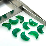 Load image into Gallery viewer, 2,3,4,5,Pcs  Natural Green Onyx faceted Hand Carved Moon Shape Briolettes, Carved Moon Shape Gemstone For Jewelry, faceted Moon Shape 17mm
