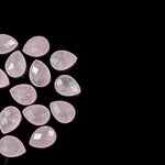 Load image into Gallery viewer, AAA+ Quality Rose Quartz Faceted Pear Shape Beads, 9X12 MM Natural Rose Quartz Briolette's Beads, Matched Pairs, Jewelry Making Beads