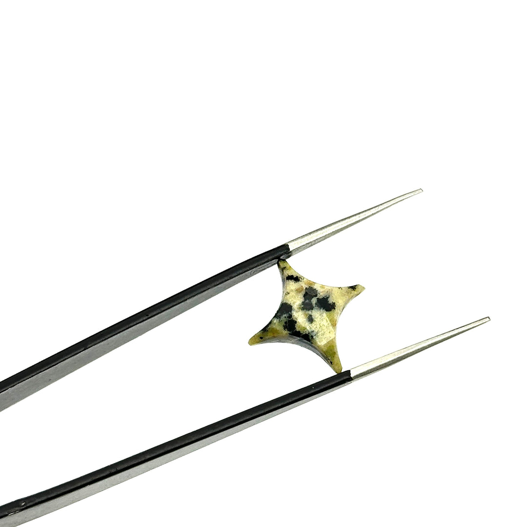 Dalmation Jasper Ninja Star Shape Carving Beads, Fancy Star Shape Gemstone Beads, 11X15 MM Jewelry Making Star Shape Briolettes Loose Beads