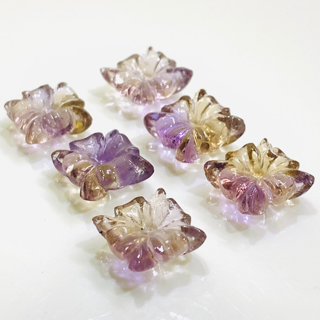 1,2,3,4,5 pcs 100% Natural Ametrine Fancy Shape Carved Gemstone, Fancy Shape Carving, Carved Gemstone For Jewellery 12.3 mm