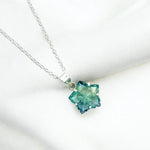 Load image into Gallery viewer, Hand Carved Green Fluorite Flower Pendant Necklace - Boho Hippie Style