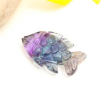 Load image into Gallery viewer, AAA Fluorite Fish Shape Stone, Hand Carved Fluorite Sea Fish for Jewelry Making, 25 MM