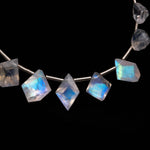 Load image into Gallery viewer, Natural Flashy Diamond Cut Side Drill Beads, Faceted Cut Stone Drill Beads for Jewelry Making, 5-8 MM, Blue Flashy Beads, 4 Inch Strand