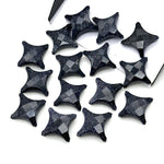 Load image into Gallery viewer, Black Sunstone Ninja Star Beads: Faceted Gemstone Carvings (11x15 mm)