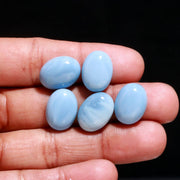 AAA Blue Opal Oval Shape Beads, Blue Opal Hand Carved Smooth Gemstone Beads, Loose Carving Beads, Oval Charms for Jewelry Making 12X16 MM