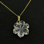 Load image into Gallery viewer, Amazing Carved Natural Crystal Flower Pendant, Goddess Energy Crystal Necklace For Her, 19 mm Crystal Quartz Flower, Birthday Gift For Women