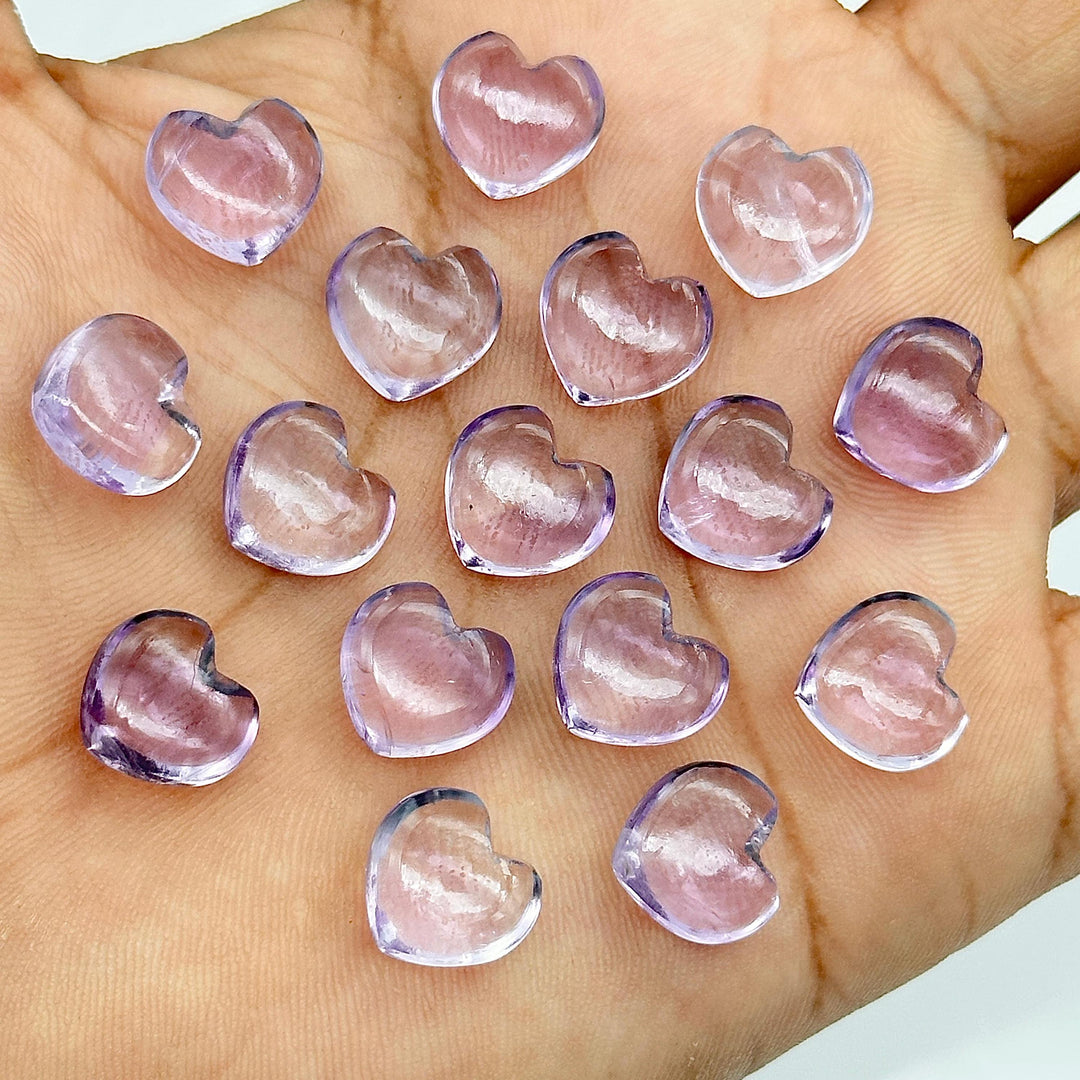 Natural Pink Amethyst Heart Shape Briolette's, Amethyst Smooth Heart Shape Beads, AAA Hand Carved Heart Charms, Jewelry Making Beads 12 MM