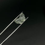 Load image into Gallery viewer, Green Amethyst Butterfly Beads: Carved Gemstone Charms, 11x18mm