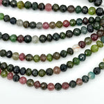Load image into Gallery viewer, Dark Tourmaline Faceted Round Beads, Natural Multi Tourmaline Faceted Beads, 6 - 6.5 MM Mix Tourmaline Beads For Jewelry, 4 Inch Strand