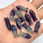 Load image into Gallery viewer, Natural Fluorite Fish Shape Gemstone, AAA Fluorite Fish Beads, Crystals Fish for Jewelry Making, Fish Charms, 23X9 MM Crystal Gifts