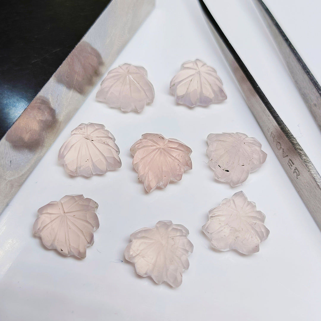2,5,6,7,8,9,10 pcs Natural Rose Quartz Hand Carved Heart Shape, Carved Heart Shape Gemstone For Jewellery, Heart Shape Carving 10 mm