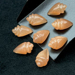 Load image into Gallery viewer, Natural Peach Moonstone Conch/Snail Shell Shape Carving, Moonstone Hand Carved Shell Shape Gemstone Beads, 18X10 MM Moonstone Loose Shell