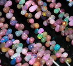 Load image into Gallery viewer, Multi Ethiopian Opal Smooth Drop Shape Beads, Colorful Opal Beads for Jewelry Making, Briolette's Beads, 5-8 MM