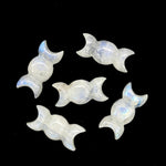 Load image into Gallery viewer, Natural Rainbow Moonstone Triple Moon Shape Beads, AAA Moonstone Hand Carved Triple Moon Stone, Jewelry Making Candy Shape Stone, 22 MM