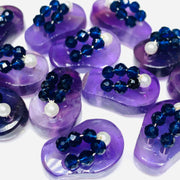 1 Pair, 100% Natural Amethyst Slipper Shape Gemstone, Carved Gemstone, Loose Gemstone, Slipper Shape Gemstone, Carved Slippers, 18X11 mm