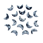 Load image into Gallery viewer, AAA Black Jasper Moon Shape Briolette's, Natural Black Jasper Faceted Moon Shape Gemstone Beads, Hand Carved Moon Beads, Moon Charms 12 MM